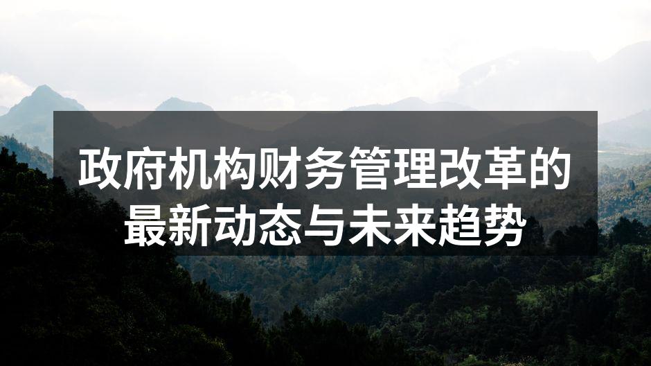 政府机构财务管理改革的最新动态与未来趋势